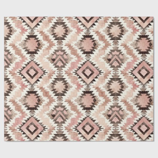 Papier Cadeau Fille-fille rose Brown Southwestern Tribal Anniver (Plat)