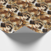 Papier Cadeau Fille flapper des années 1920, Gatsby le magnifiqu (Coin)