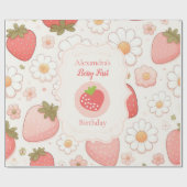 Papier Cadeau Fille fraise Berry 1er anniversaire fête (Plat)