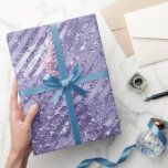 Papier Cadeau Fille Glam Purple Parties scintillant rayures Anni<br><div class="desc">Fille Glam violet Parties scintillant rayures anniversaire</div>