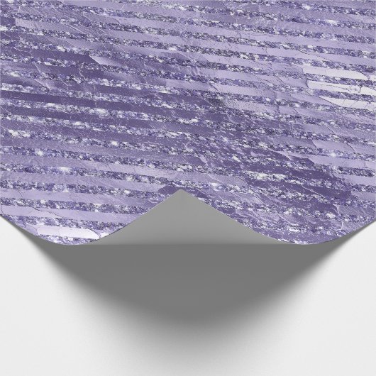 Papier Cadeau Fille Glam Purple Parties scintillant rayures Anni (Coin)
