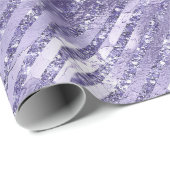 Papier Cadeau Fille Glam Purple Parties scintillant rayures Anni (Coin rond)