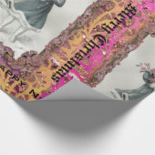 Papier Cadeau Fille heureuse IV victorien de neige (Coin)