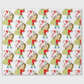 Papier Cadeau fille lapin chibi (Plat)