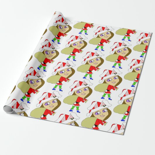 Papier Cadeau fille lapin chibi (Déroulé)