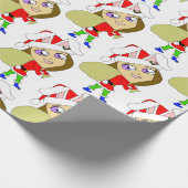 Papier Cadeau fille lapin chibi (Coin)