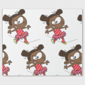 Papier Cadeau Fille marchant sur un fil (Plat)