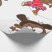 Papier Cadeau Fille Marchant Sur Une Tightrope