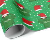 Papier Cadeau Fille mignonne avec Sweat - shirt à capuche vert N (Coin rond)