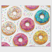 Papier Cadeau Fille Motif Donut (Plat)