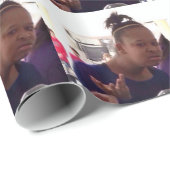 Papier Cadeau Fille noire quel meme (Coin rond)