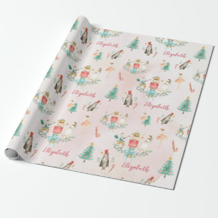 Papier Cadeau Fille Noisette de Noël Enfants Personnalisés