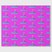 Papier Cadeau Fille Paddleboard Toutes Occasions (Plat)