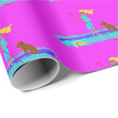 Papier Cadeau Fille Paddleboard Toutes Occasions (Coin rond)