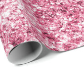 Papier Cadeau Fille Parties scintillant rose Glam (Coin rond)