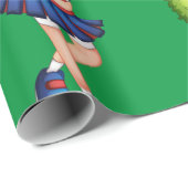 Papier Cadeau Fille pom-pom girl (Coin rond)