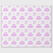 Papier Cadeau Fille Rose Ballet Pointe Chaussures & Tutu (Plat)