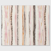 Papier Cadeau Fille rose Empreinte de léopard Brown Anniversaire (Plat)