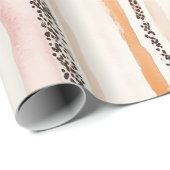 Papier Cadeau Fille rose Empreinte de léopard Brown Anniversaire (Coin rond)