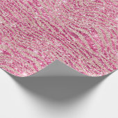 Papier Cadeau Fille rose et Parties scintillant rousse Zebra (Coin)