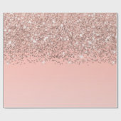Papier Cadeau Fille Rose Gold Confetti Pink Gradient Ombre (Plat)