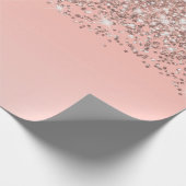 Papier Cadeau Fille Rose Gold Confetti Pink Gradient Ombre (Coin)