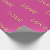 Papier Cadeau Fille rose or Parties scintillant amour (Coin)