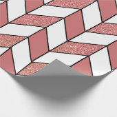 Papier Cadeau Fille Rose Rose Parties scintillant Or Herringbone (Coin)