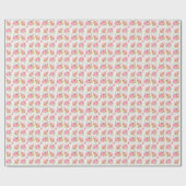 Papier Cadeau Fille Rose Teddy Ours Crème de glace avec pivoines (Plat)