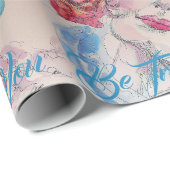 Papier Cadeau Fille Rouge Rose Beret Soyez Vrai À Vous Enveloppe (Coin rond)