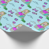 Papier cadeau fille Sirène et créatures marines (Coin)