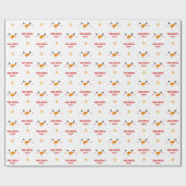 Papier Cadeau Fille Snowman Face Papier Enveloppant Noël (Plat)