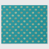 Papier Cadeau Fille Turquoise Kiss Lips Motif (Plat)