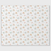 Papier Cadeau Filles Anniversaire rose Boho Arc-en-ciel Enfants (Plat)