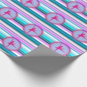 Papier Cadeau Filles Ballerina Dance Stripes (Coin)
