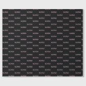 Papier Cadeau Filles Baseball - Typographie Géométrique Rose (Plat)