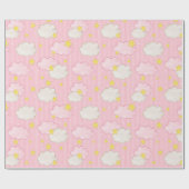 Papier Cadeau Filles Ciel Rose (Plat)