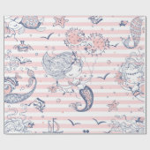 Papier Cadeau Filles de sirènes d'été Anniversaire sous la mer (Plat)