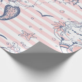 Papier Cadeau Filles de sirènes d'été Anniversaire sous la mer (Coin)