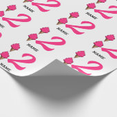 Papier Cadeau Filles Deuxième fête d'anniversaire Crème de glace (Coin)