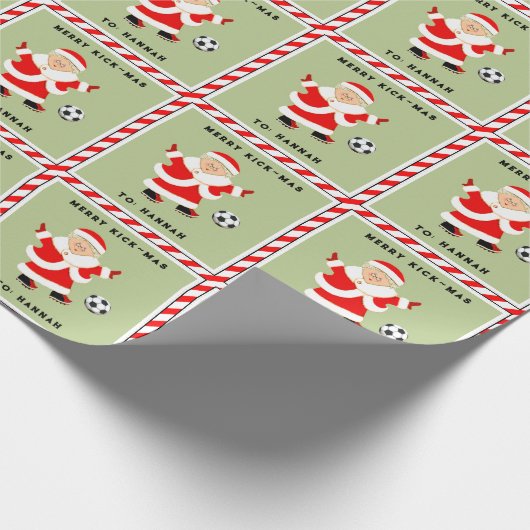 Papier Cadeau Filles Football Noël Vacances Papier à enveloppeme (Coin)
