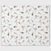 Papier Cadeau Filles Gymnastique rose violet Motif arc-en-ciel e (Plat)