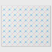 Papier Cadeau Filles joueuses de softball étoiles (Plat)