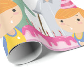 Papier Cadeau Filles jumelles (Coin rond)