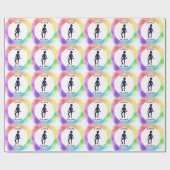 Papier Cadeau Filles mignonne Danse Aquarelle (Plat)