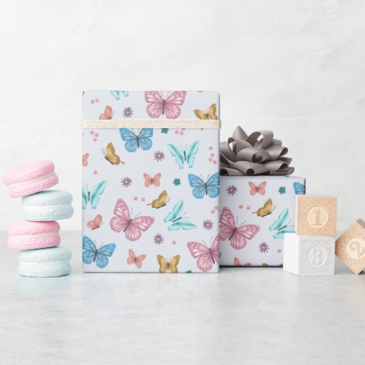 Papier Cadeau Filles mignonne Motif papillon rose Anniversaire d (Baby Shower)