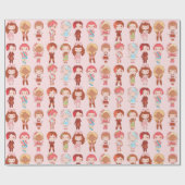 Papier Cadeau Filles mignonnes (Plat)