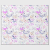 Papier Cadeau Filles mignonnes Pink Purple Papillon Enfants (Plat)