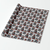 Papier Cadeau Filles Ninja Anime avec motif de texte Design (Déroulé)