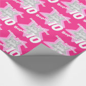Papier Cadeau Filles nom age 10 ajouter votre photo rose étoile (Coin)